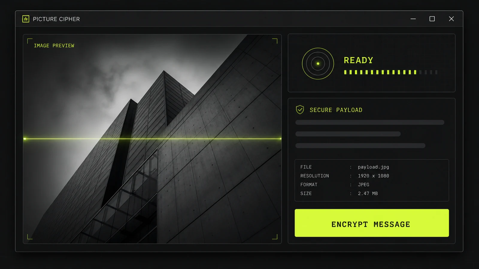 Polished Picture Cipher Windows encryption application